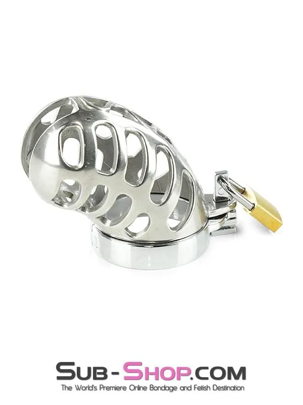 1884AR      Stainless Steel Cock & Ball Locking Male Chastity System