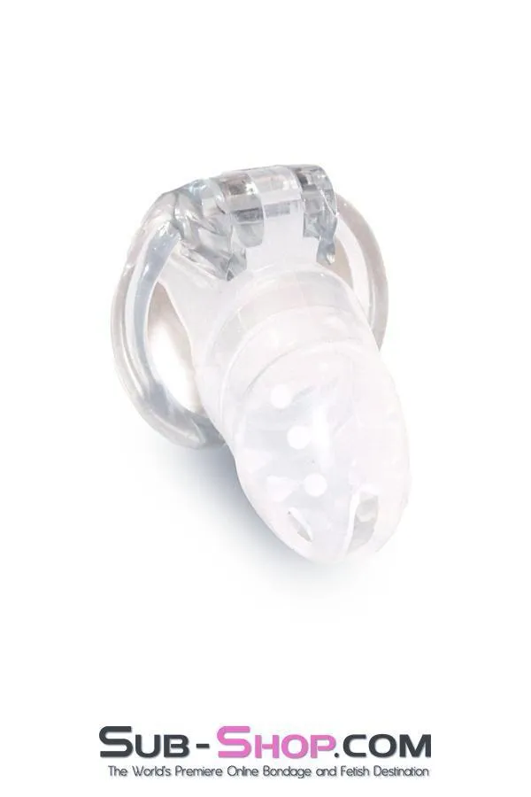 2453RS      Spiked Clear Silicone Cock Blocker High Security Pin Tumbler Chastity