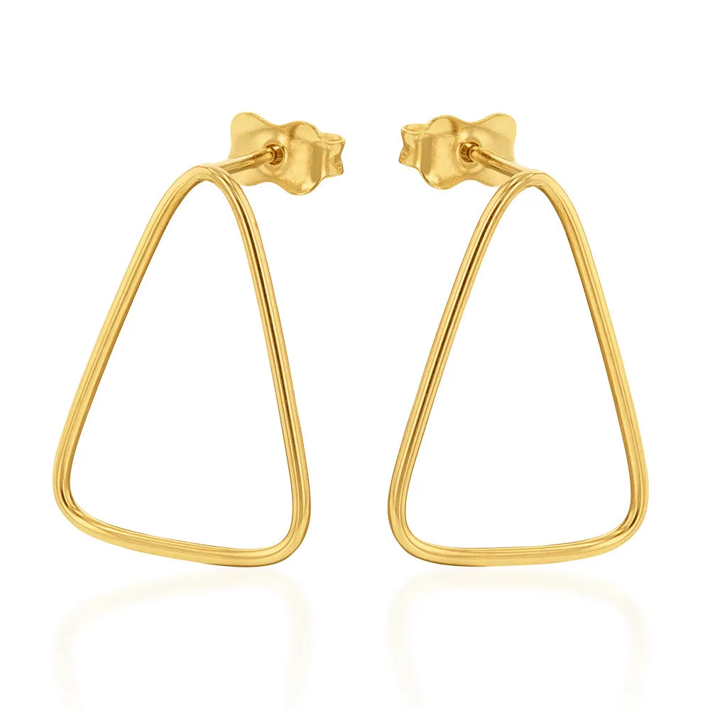 9ct Yellow Gold Open Triangle Stud Earring