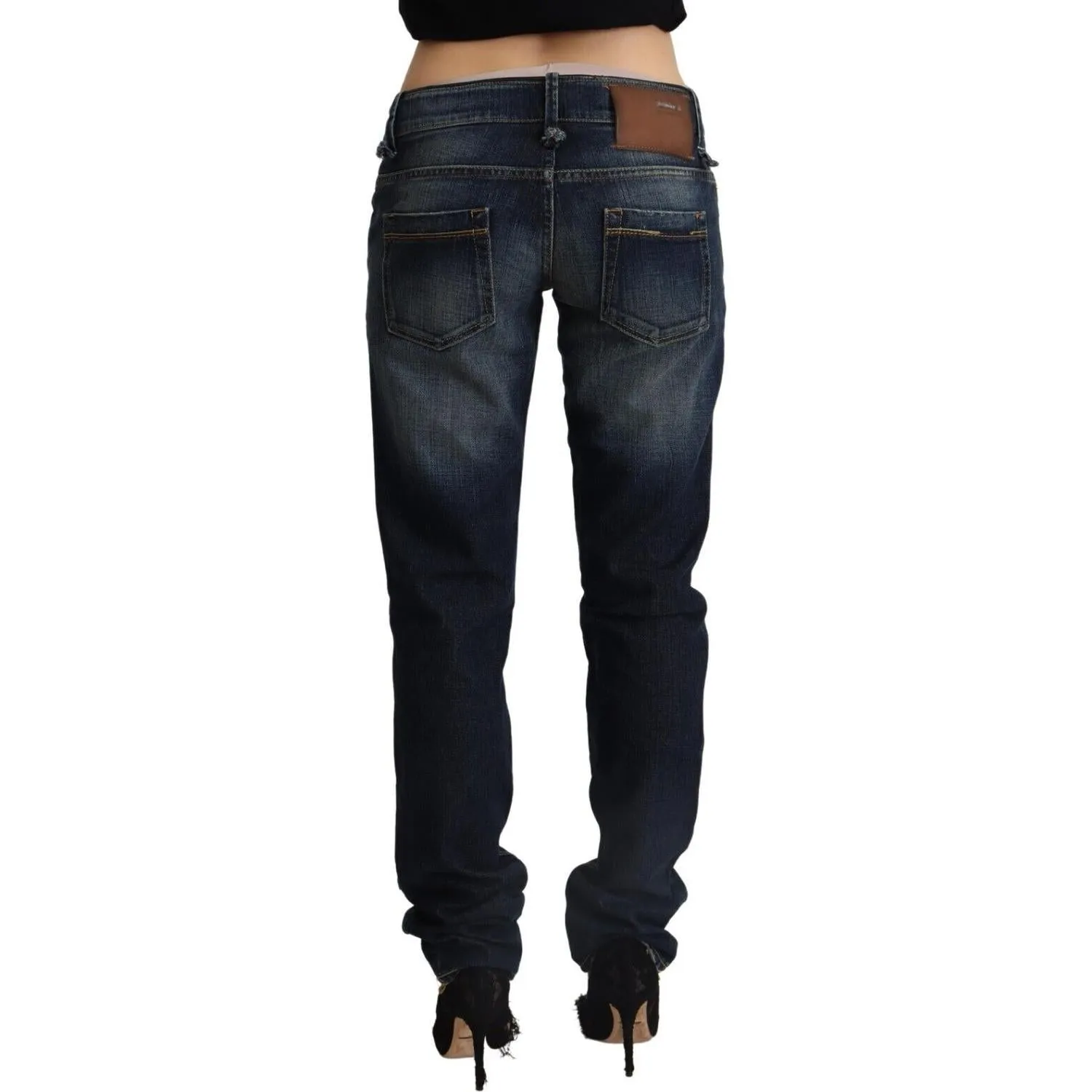 Acht Chic Dark Blue Low Waist Skinny Jeans