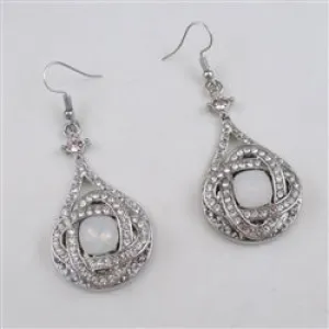 Alabaster Crystal &  Rhinestone Drop Earrings