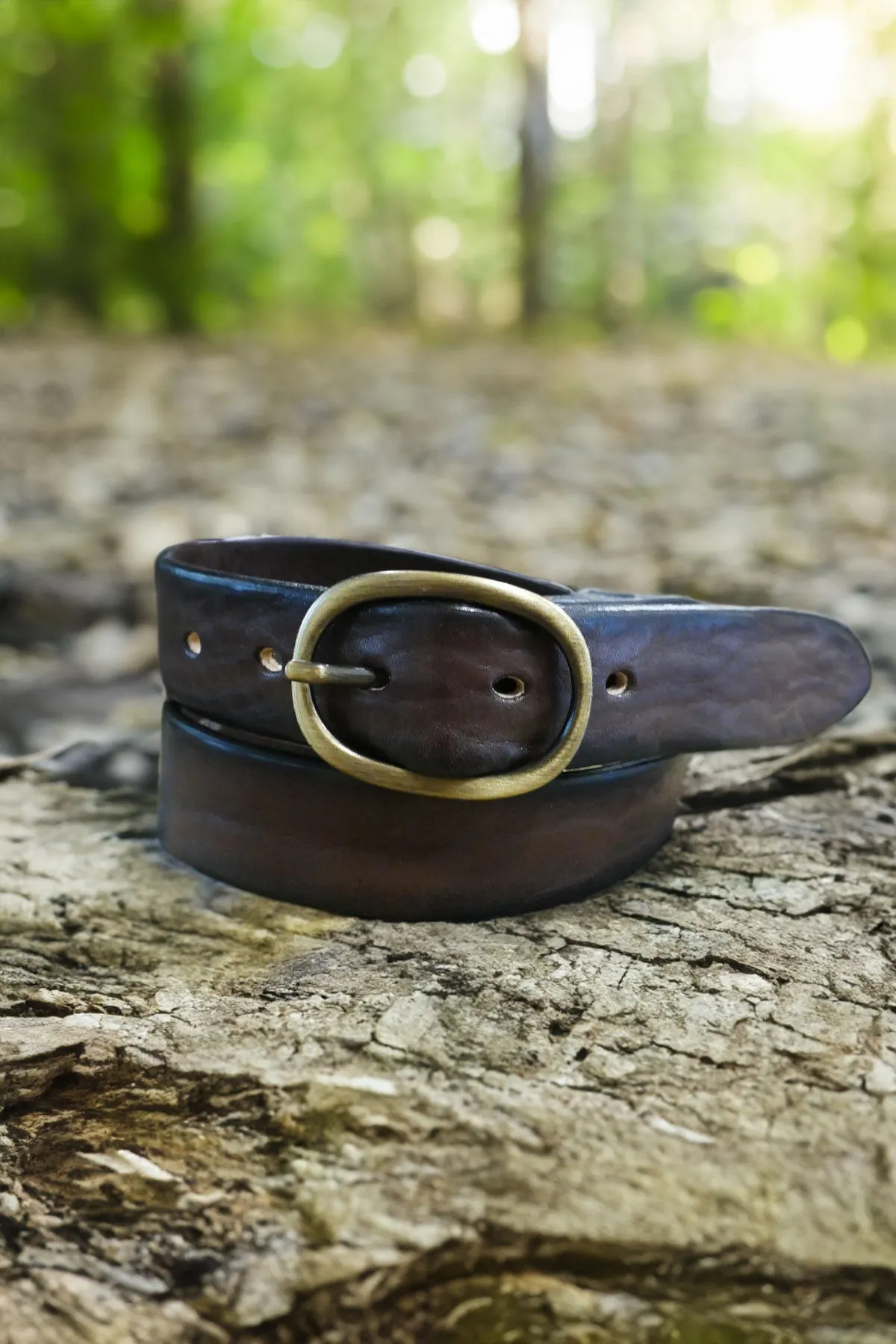 Alberto Luti - Type 806/30 Oval Buckle Leather Belt in Dark Brown