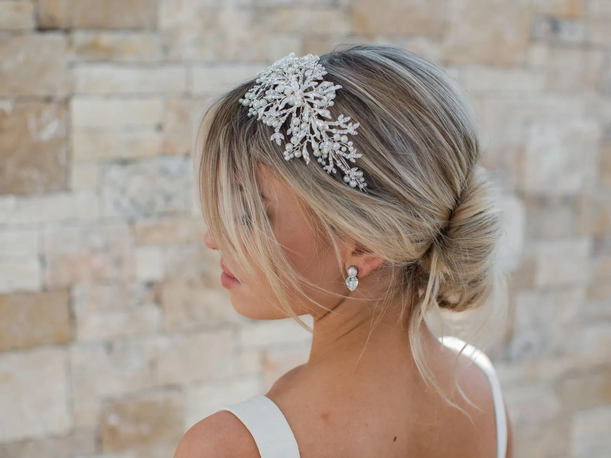 Alessandra - Wide Pearl Bridal Headband