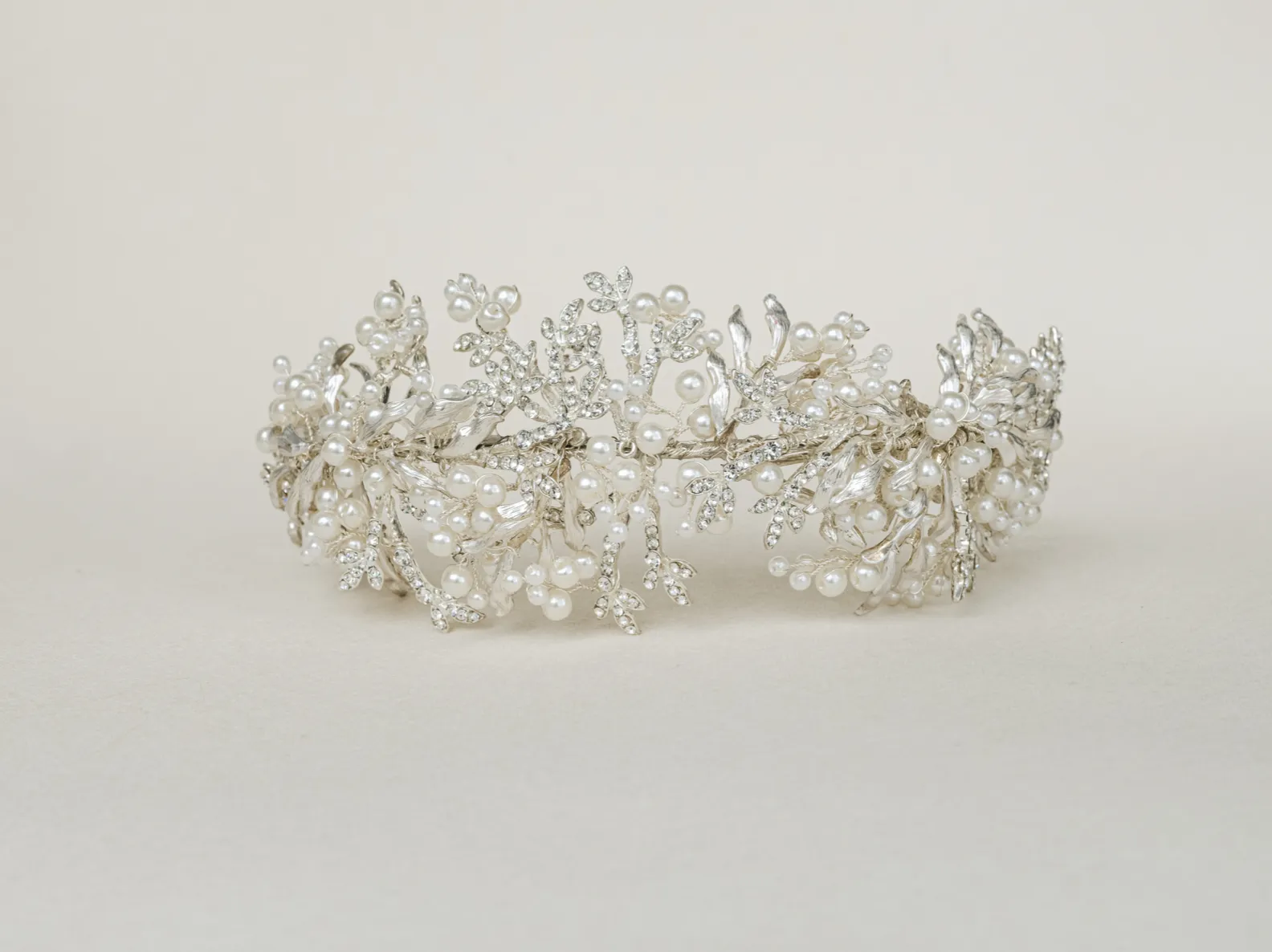 Alessandra - Wide Pearl Bridal Headband