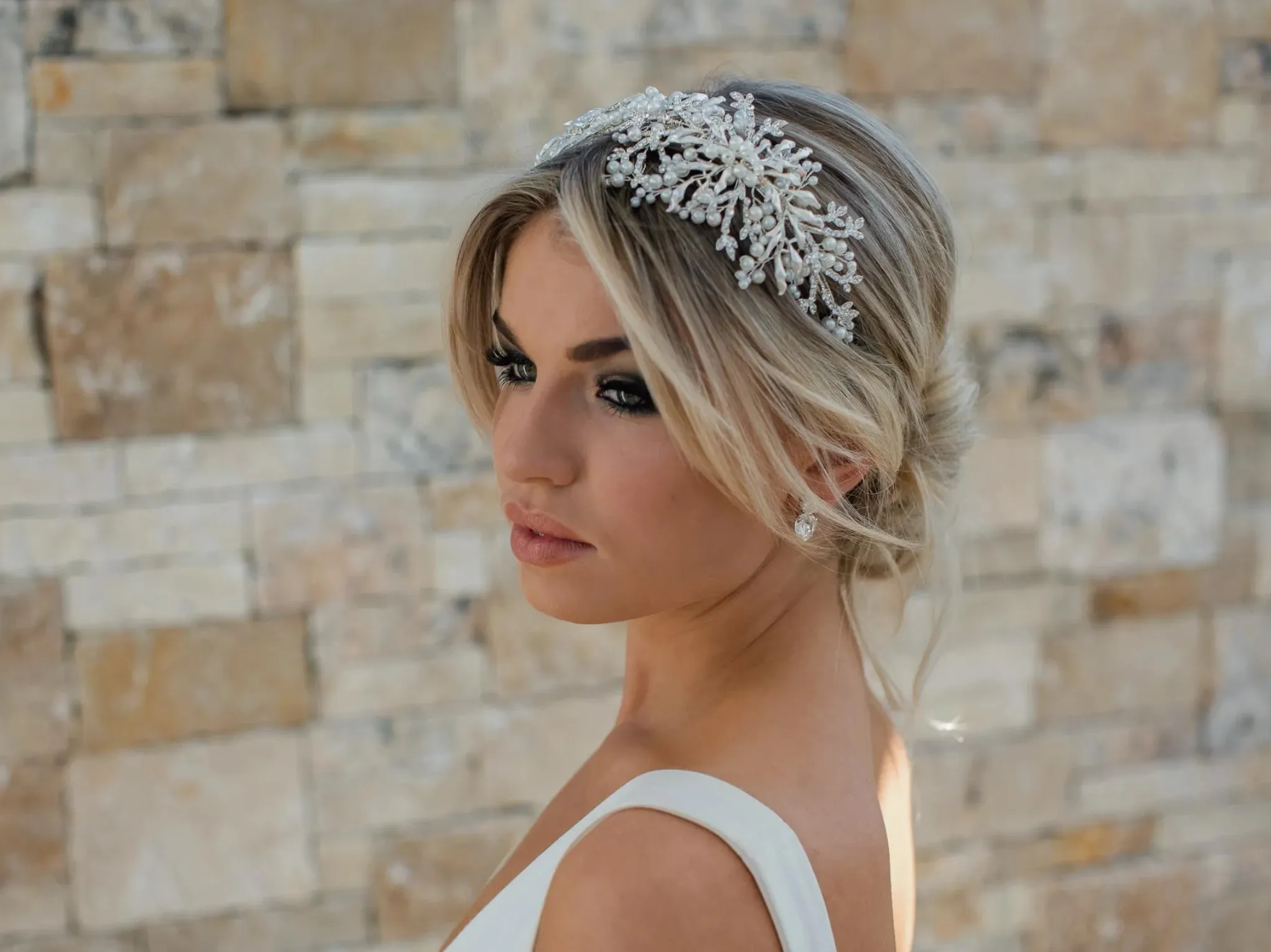 Alessandra - Wide Pearl Bridal Headband