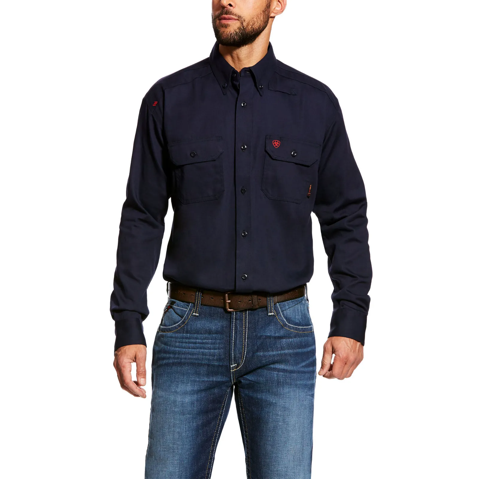 Ariat® Men's FR Flame Resistant Solid Navy Work Shirt 10018816