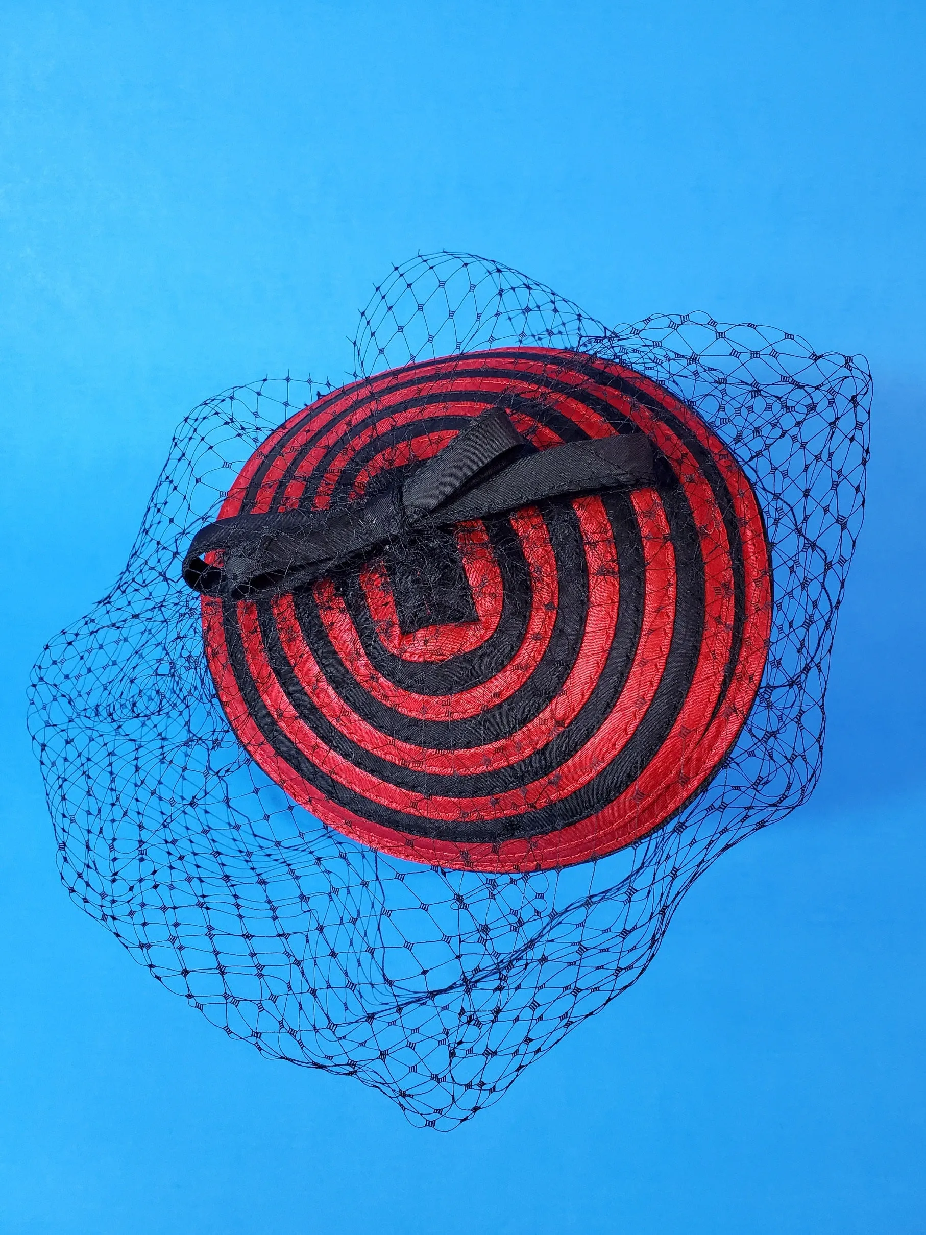 Black & Red Spiral Fascinator Headband