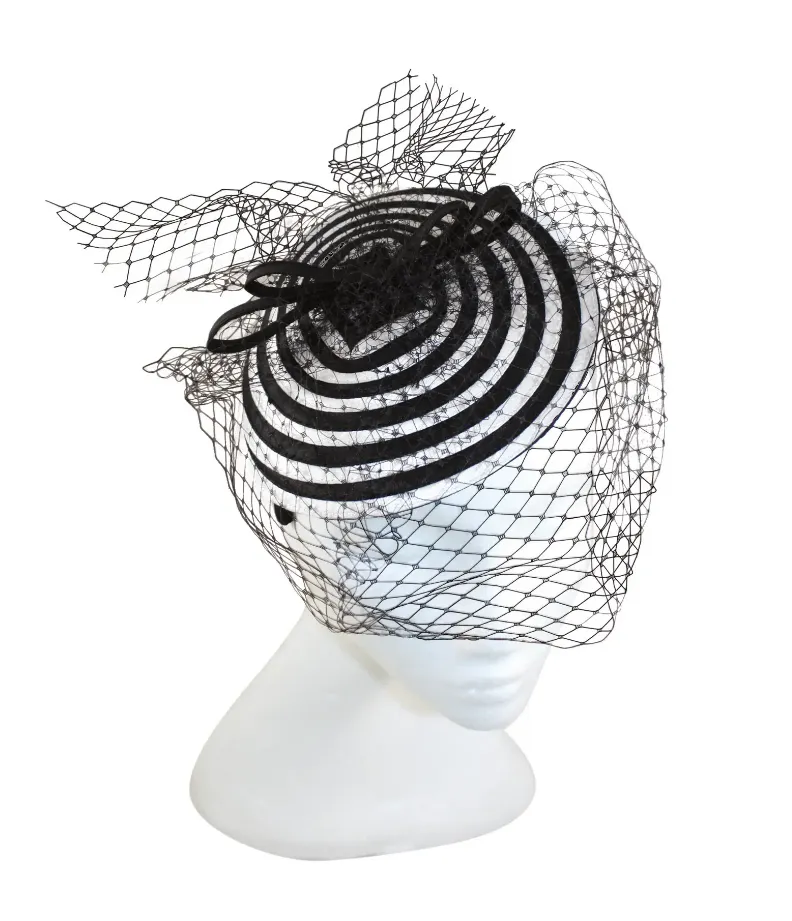 Black & White Spiral Fascinator Headband