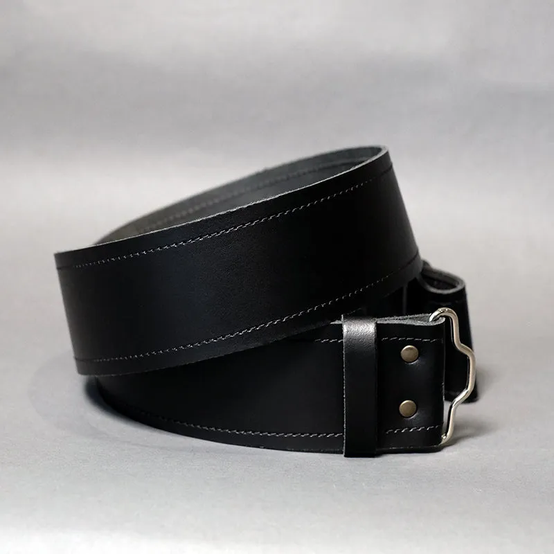 Black Leather Kilt Belt