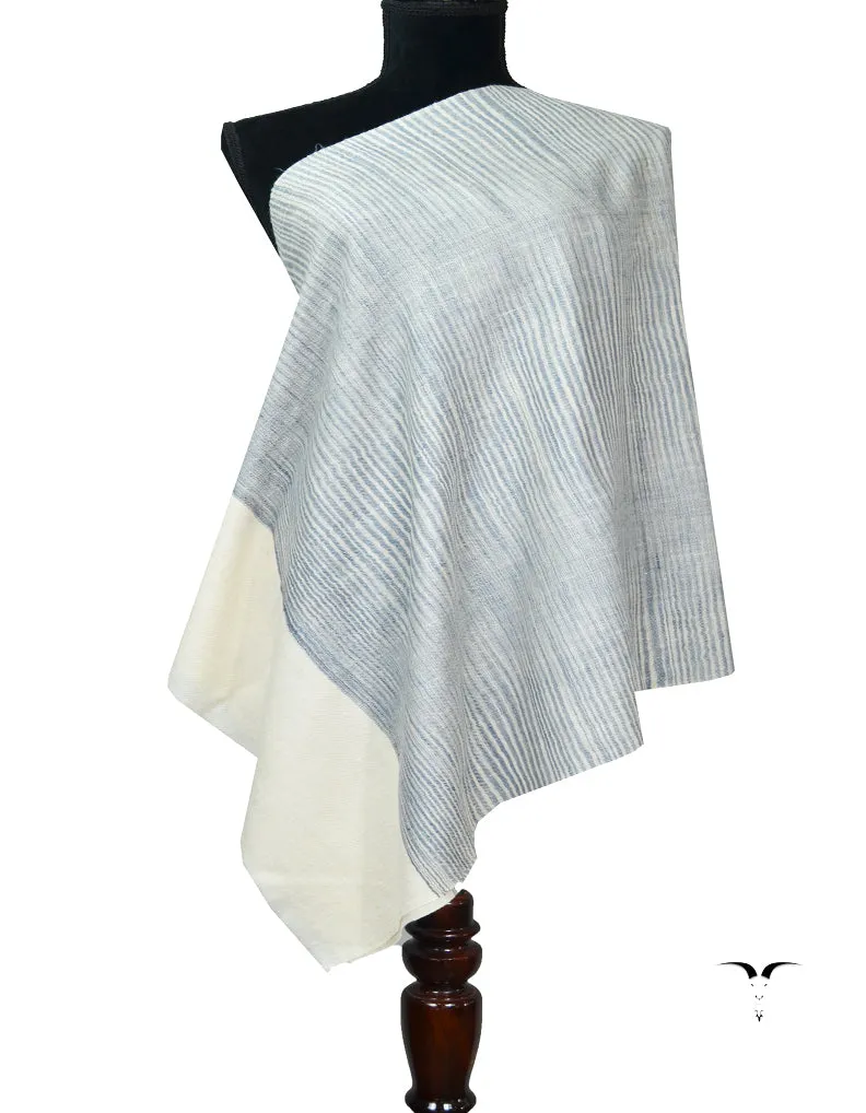 blue and white striped pashmina stole 7991