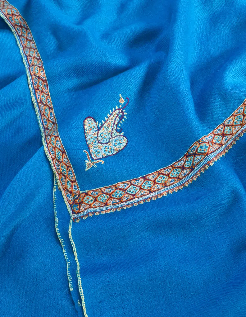 Blue Pashmina Stole With Sozni 5513