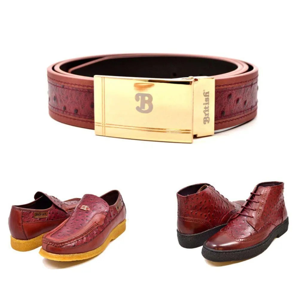 British Walkers Harlem Men's Ostrich Leather (Belt Only)