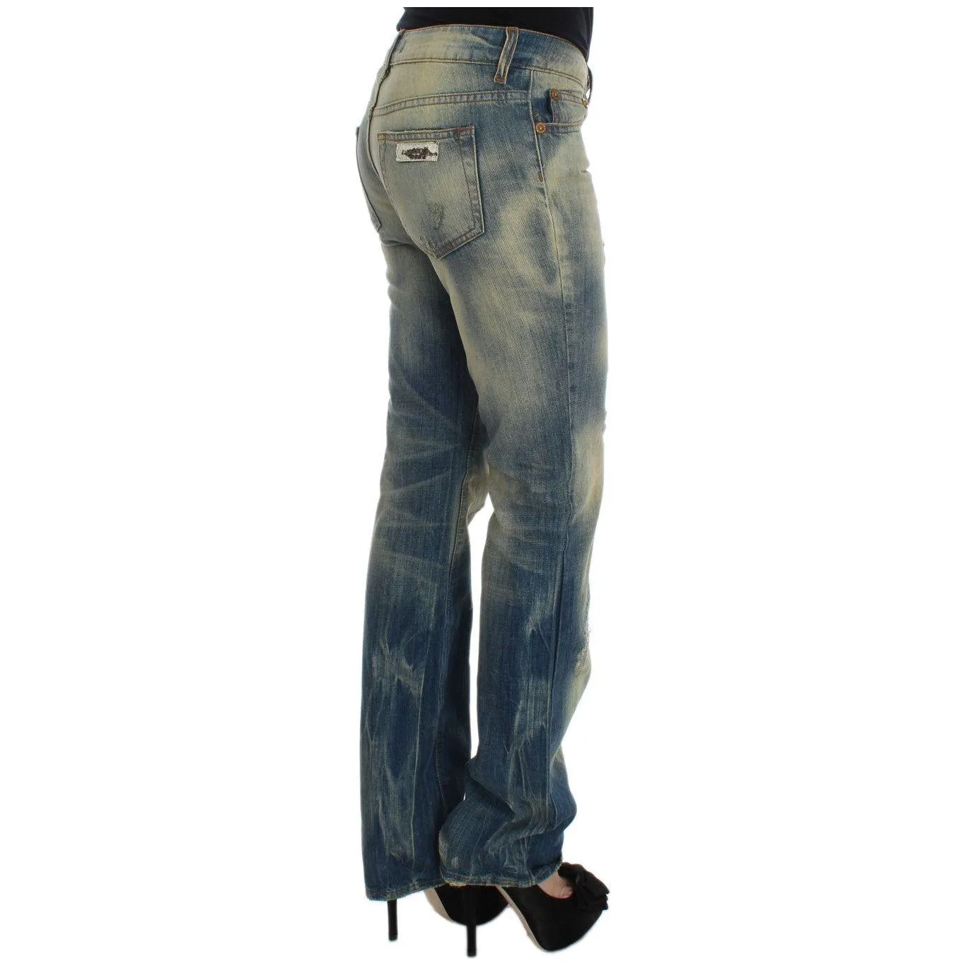 Cavalli Elegant Slim Bootcut Blue Jeans