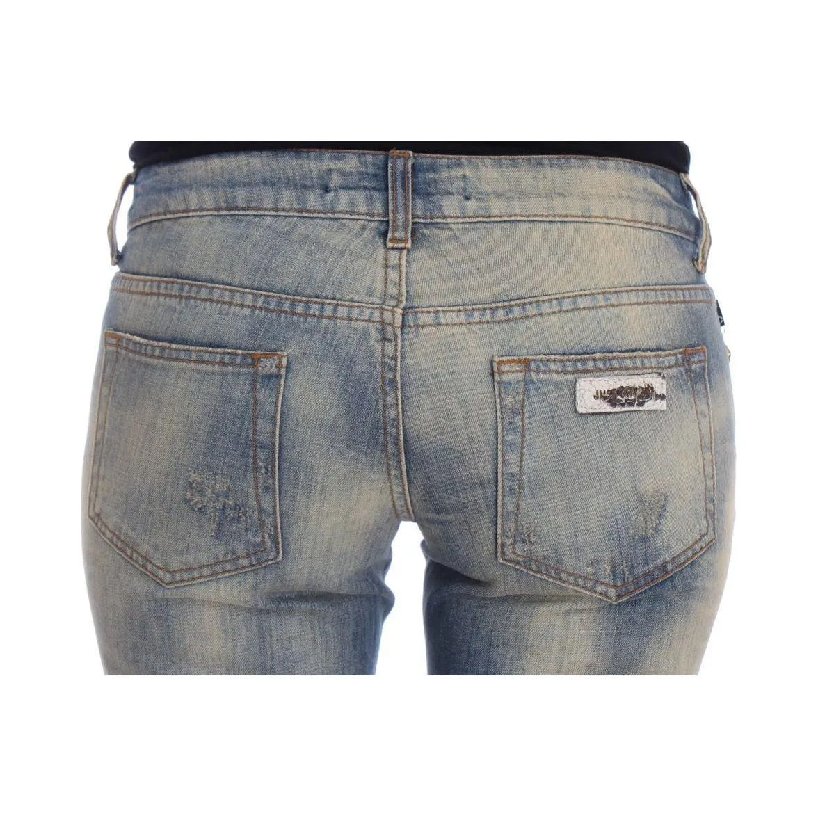 Cavalli Elegant Slim Bootcut Blue Jeans