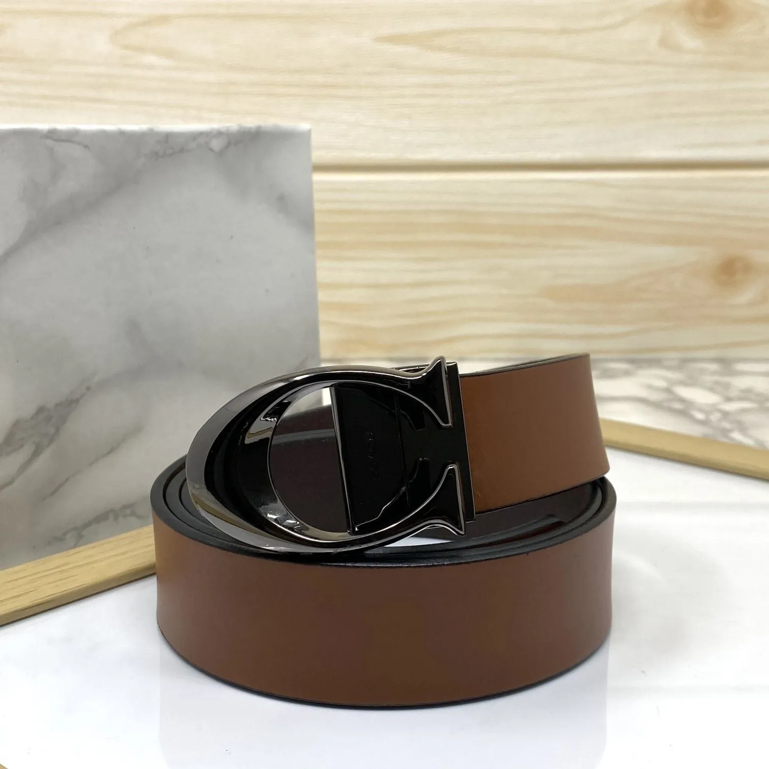 Classy Curve C Design Casual  Genuine Leather Belt-Jonasparamount