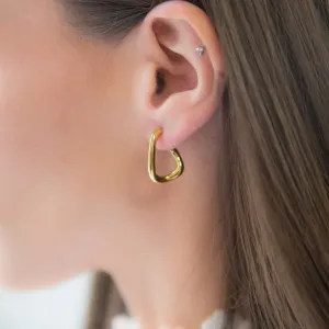 CORA - 18K Gold Plated Irregular C Shaped Chunky Earring