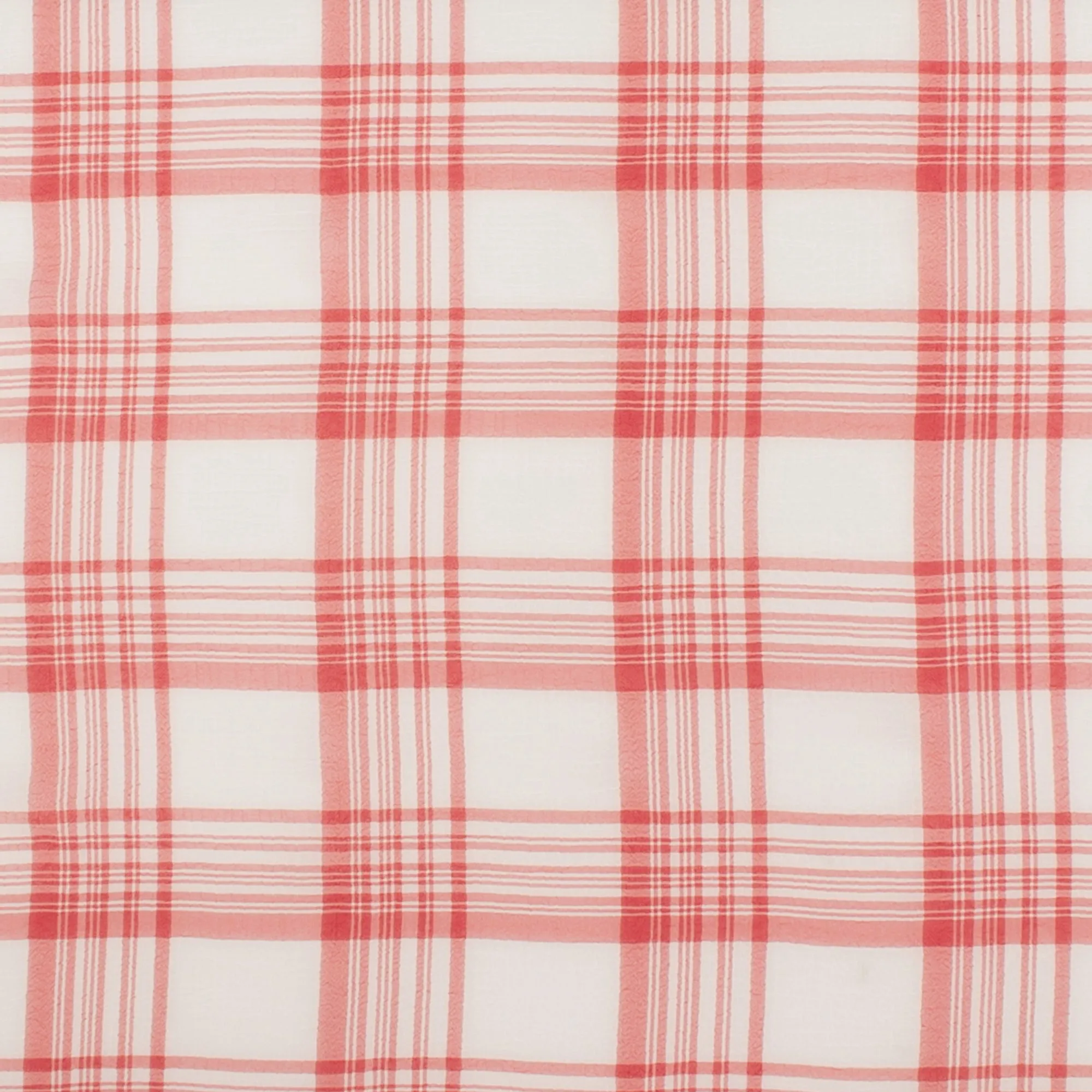 Crepe Chiffon - DAISY - Big Plaid - Red