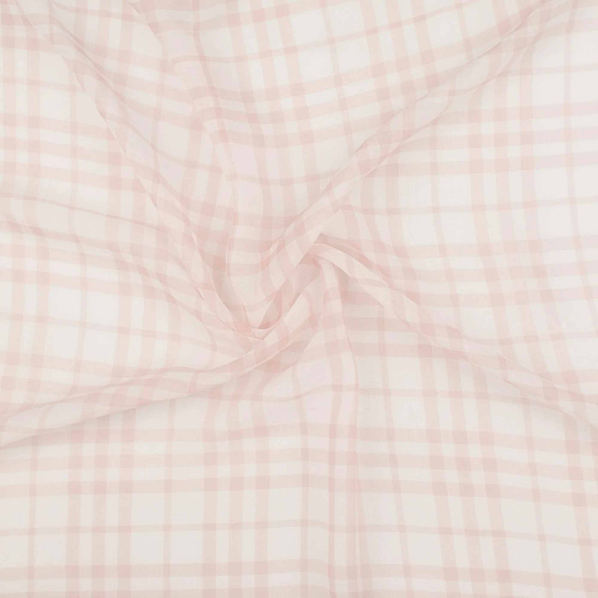 Crepe Chiffon - DAISY - Medium Plaid - Light Pink