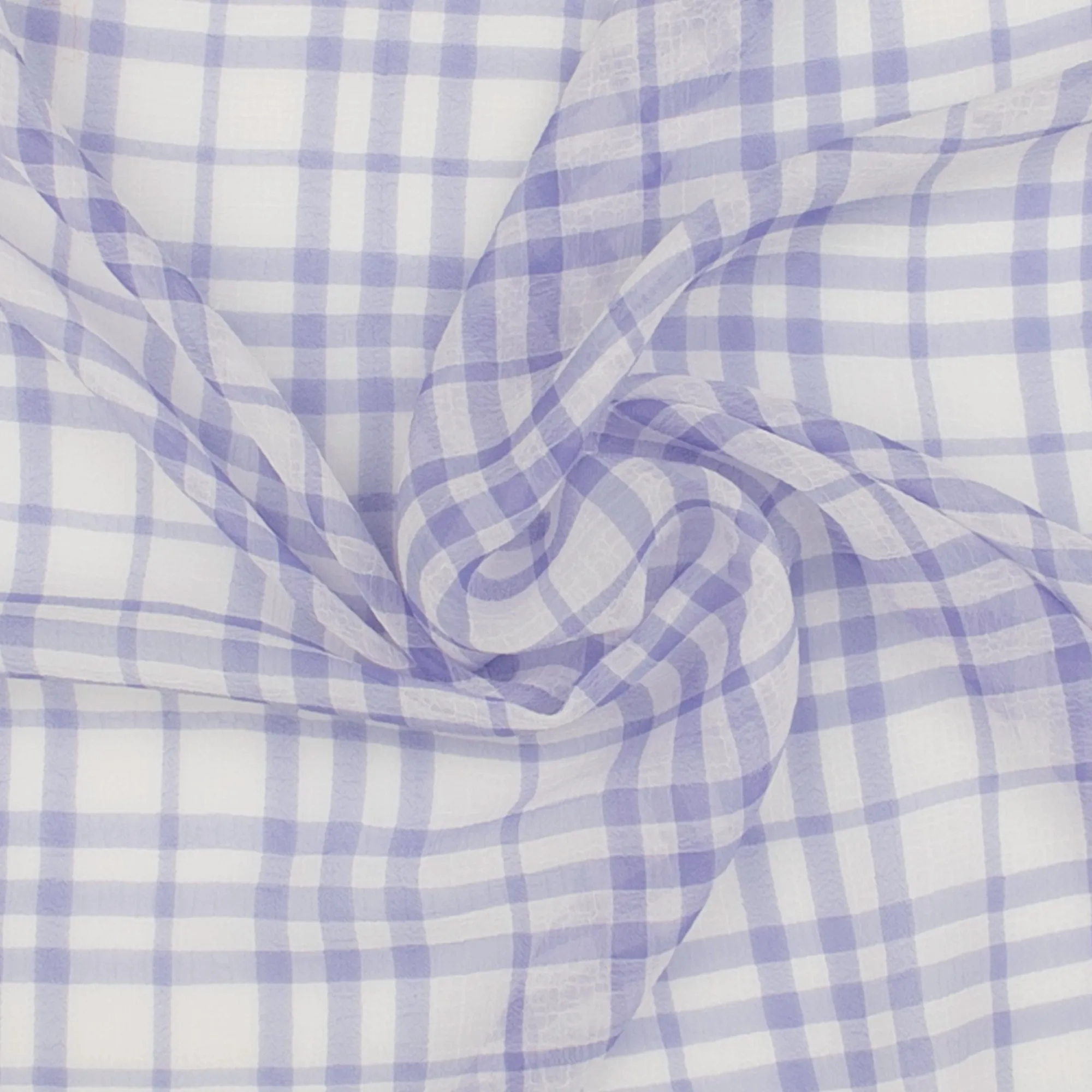 Crepe Chiffon - DAISY - Medium Plaid - Lilac