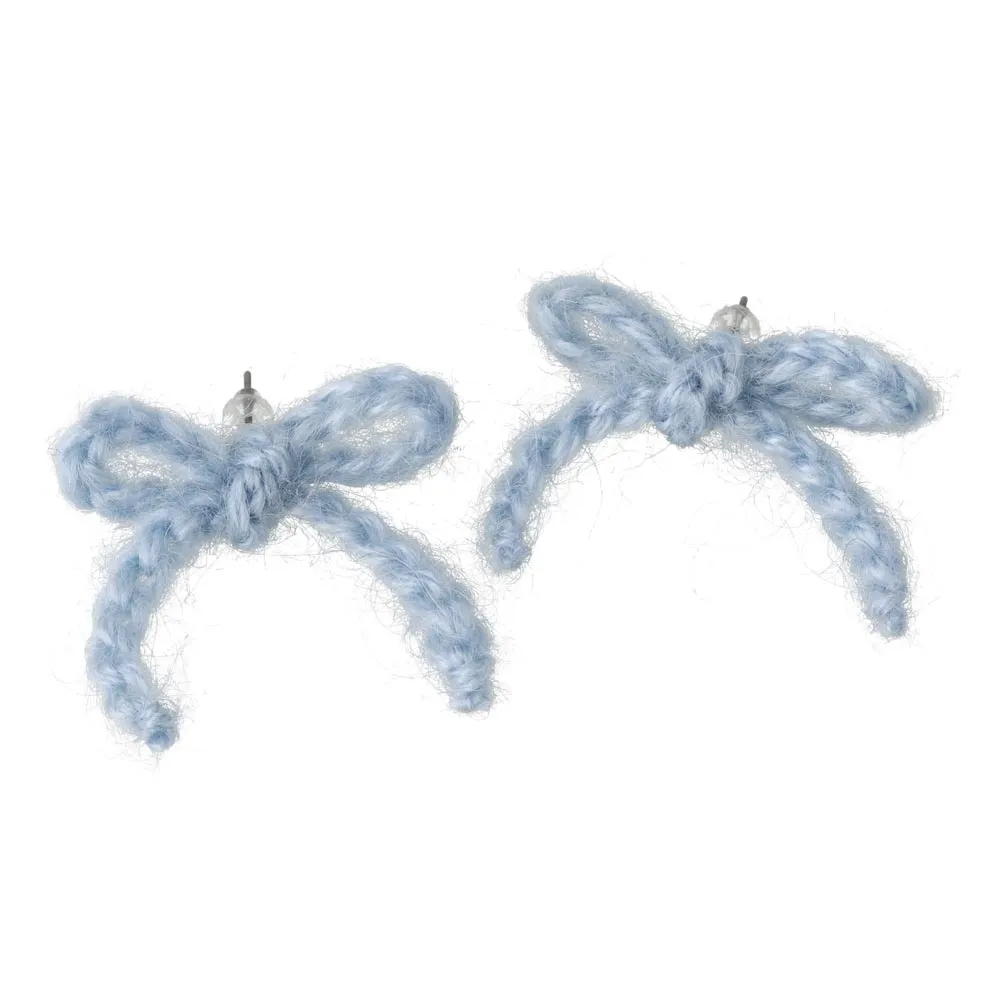 Crochet Bow Stud Earrings