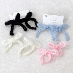 Crochet Bow Stud Earrings