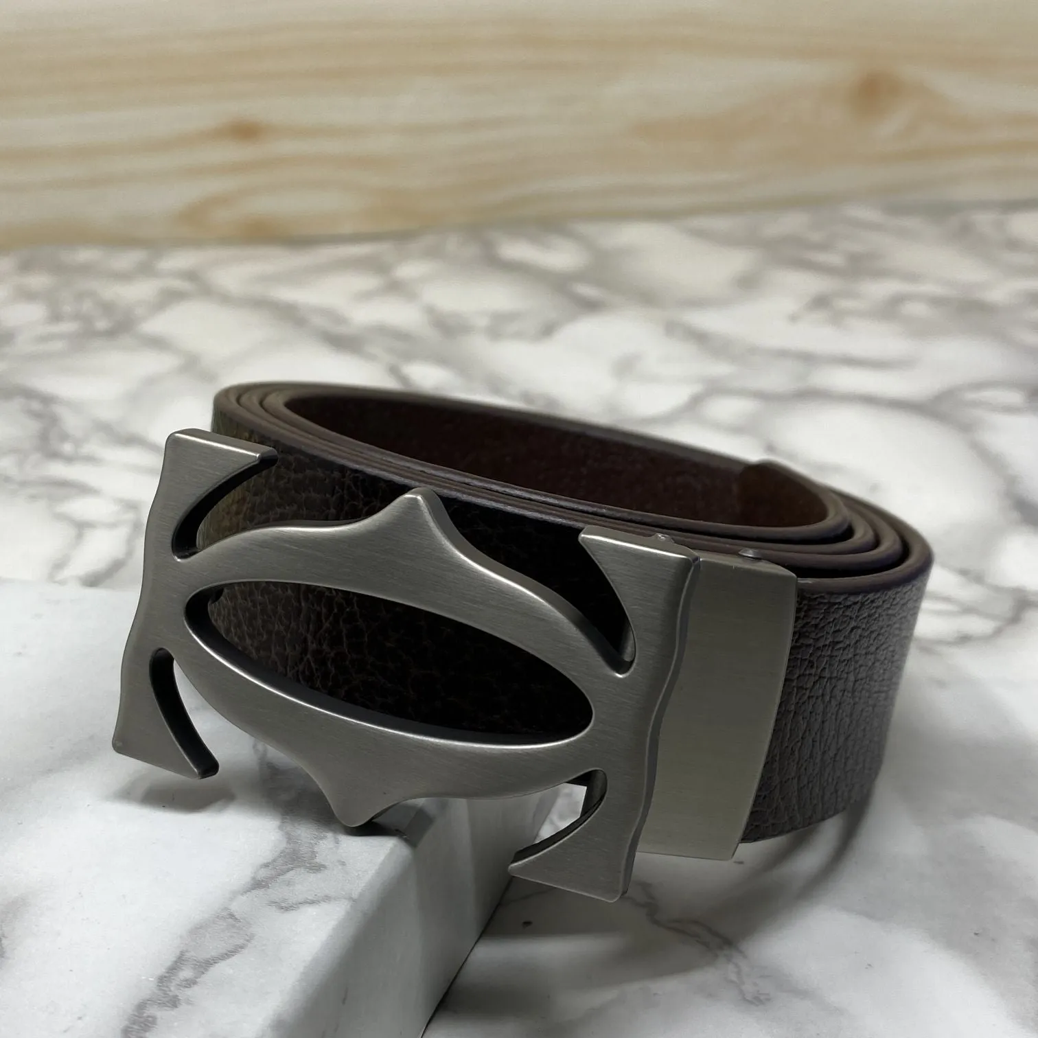 Cross Pattern Casual and Formal Leather Strap Belt -JonasParamount