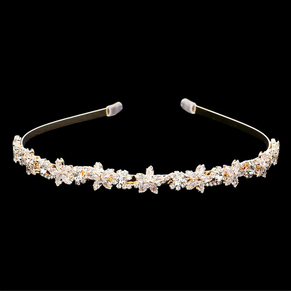 CZ Flower Cluster Headband