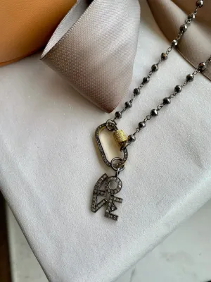 Dark Pyrite Rosary with LOVE Charm