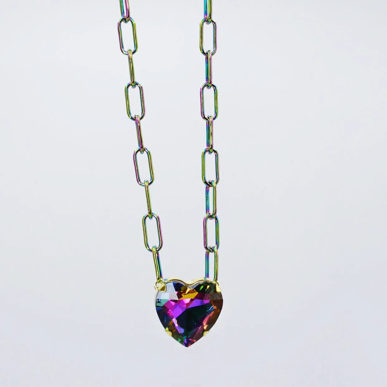 Dazzling Heart Gem Necklace C-27