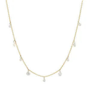 DAZZLING NINE DIAMOND NECKLACE, GOLD