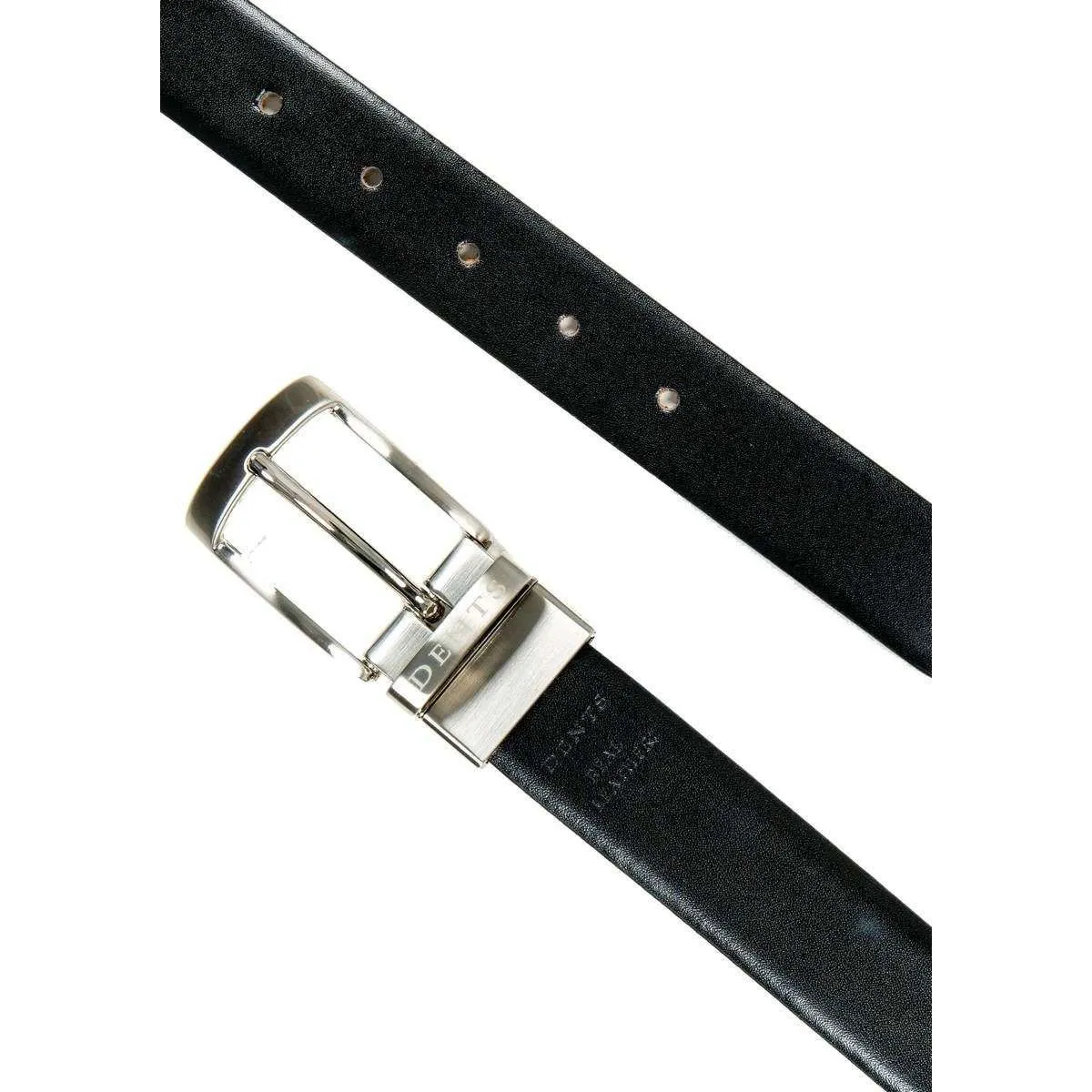 Dents Heritage Reversible Feather Edge Leather Belt - Black/Tan