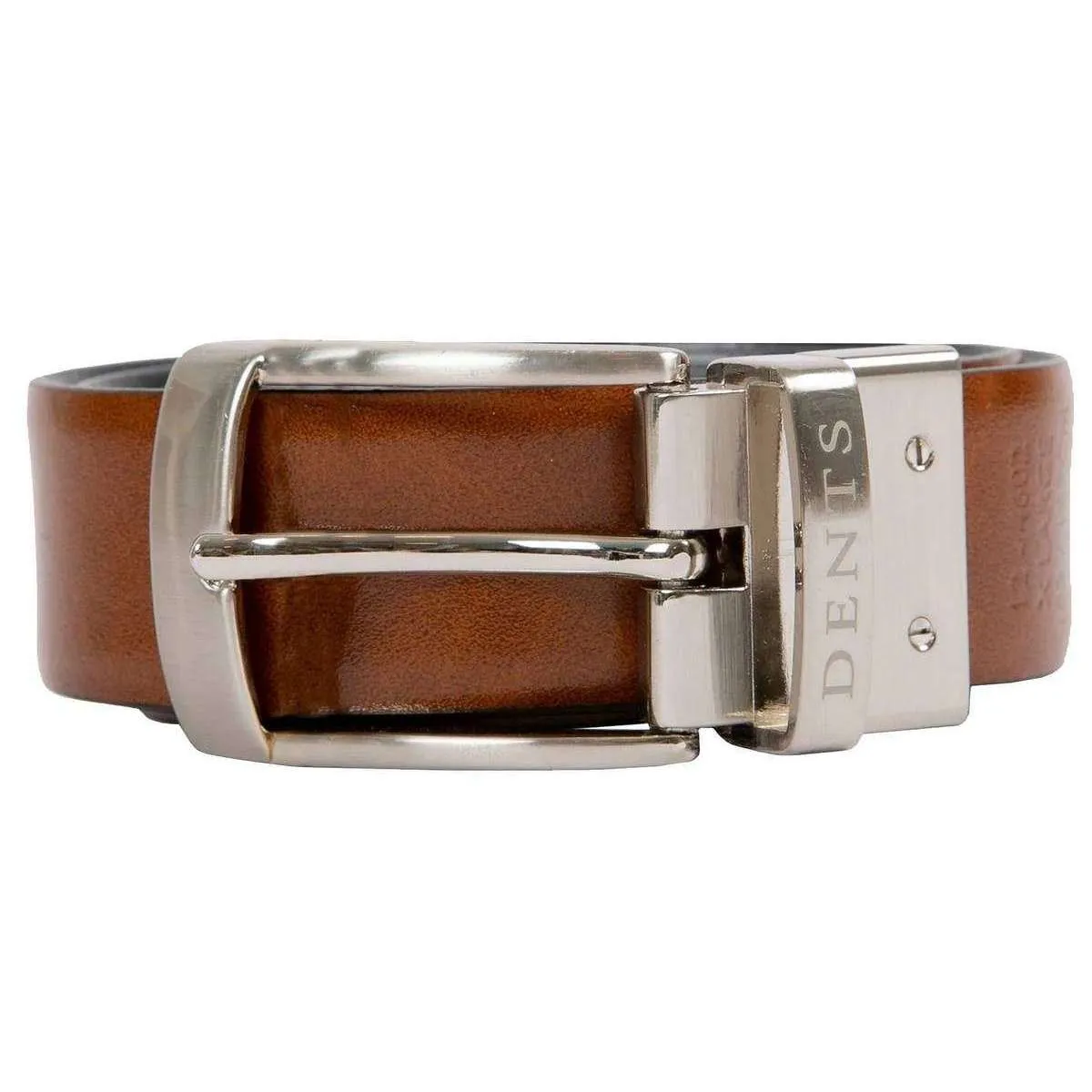 Dents Heritage Reversible Feather Edge Leather Belt - Black/Tan