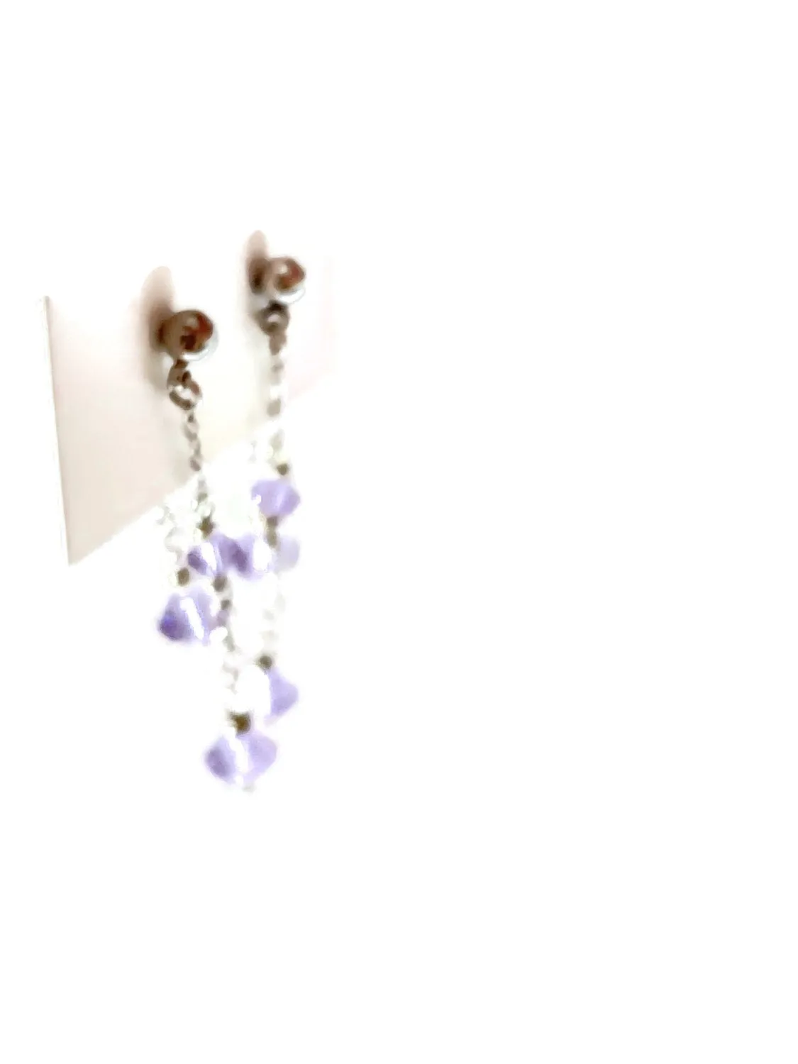 Double Sided Post Earrings/ Purple Crystal Earrings/Crystal Dangle Earrings