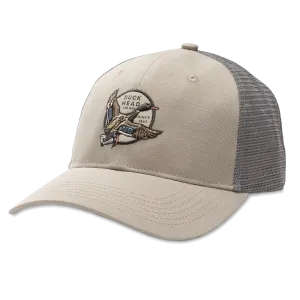 Duck Head Mallard Circle Patch Trucker Hat / Stone