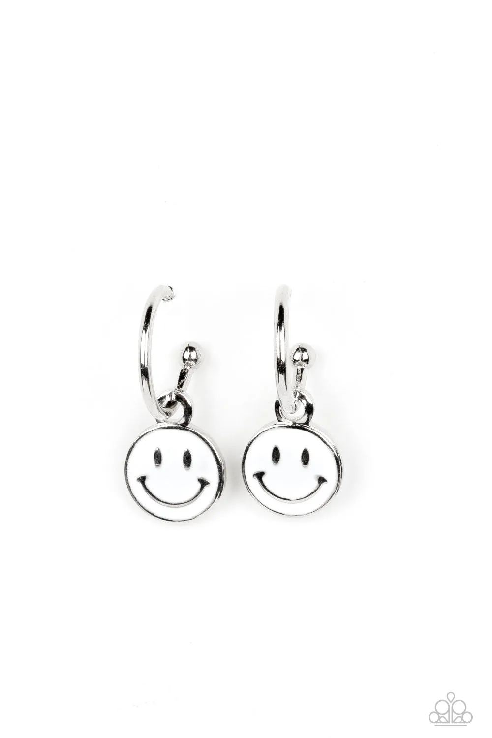 Earrings Subtle Smile - White MINI S136