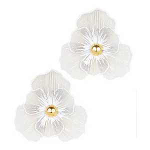 Eleanor Flower Stud Earrings | White