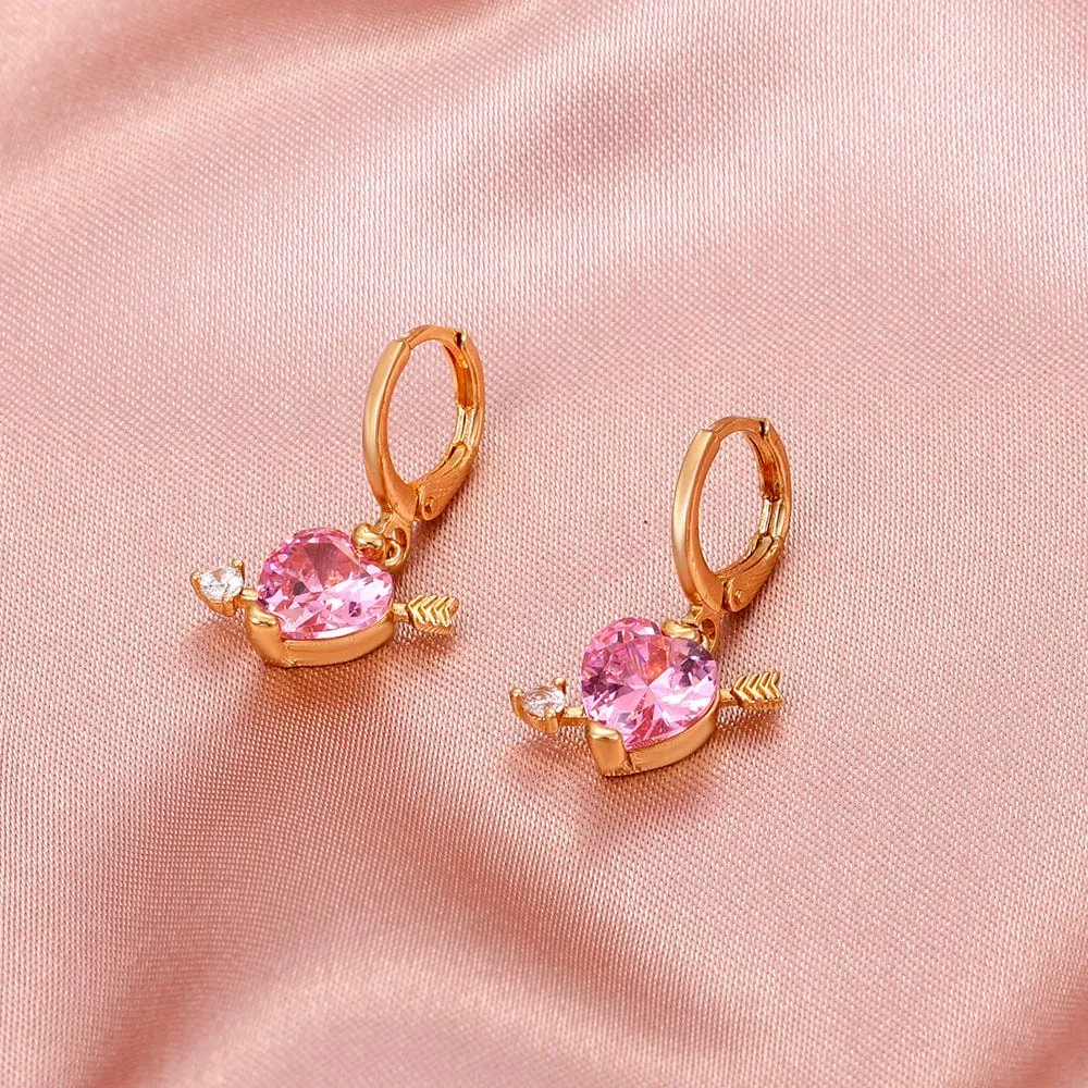 Elegant Cupid Heart Huggie Hoop Earrings