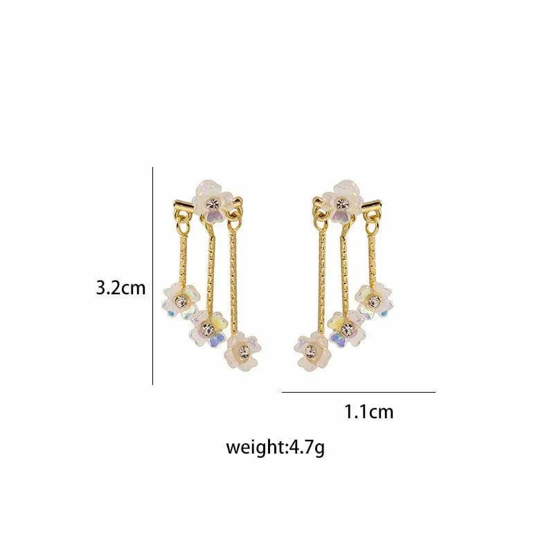 Elegant Transformable Floral Dangle Stud Earrings