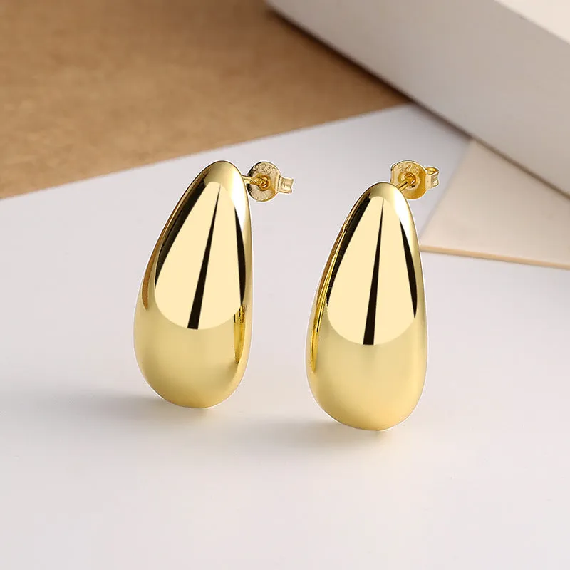 Elegant Vintage 16k Gold Plated Teardrop Earrings