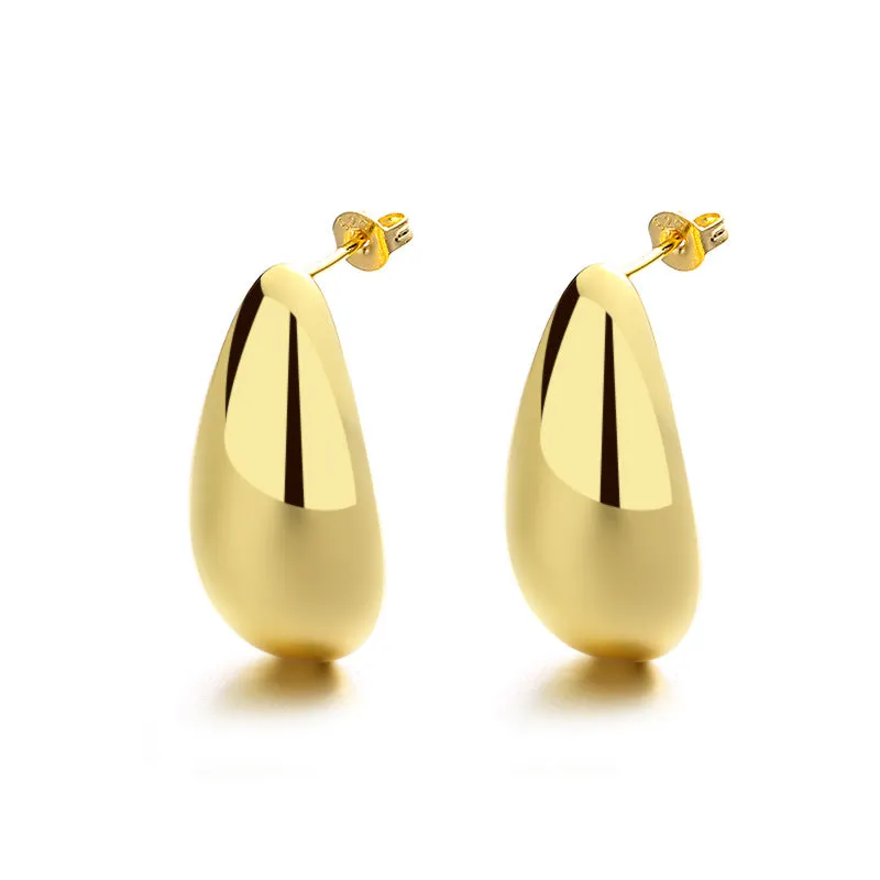 Elegant Vintage 16k Gold Plated Teardrop Earrings