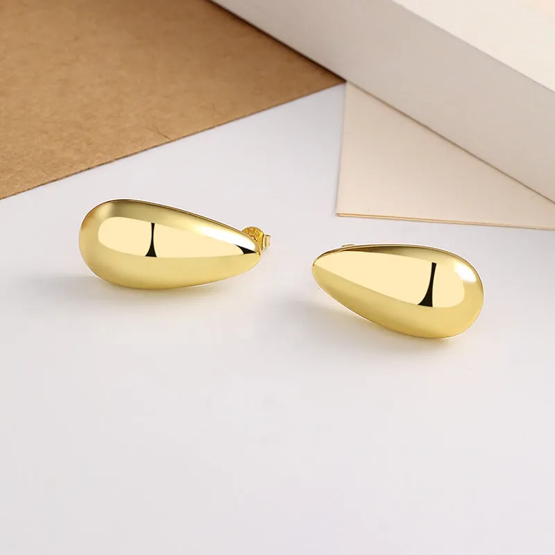 Elegant Vintage 16k Gold Plated Teardrop Earrings