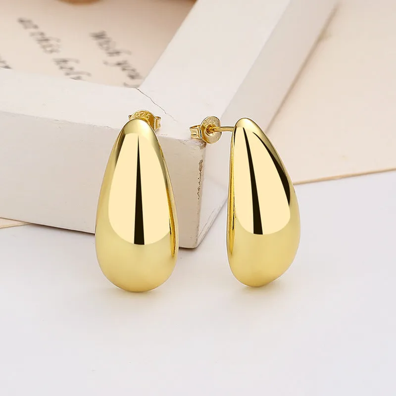 Elegant Vintage 16k Gold Plated Teardrop Earrings