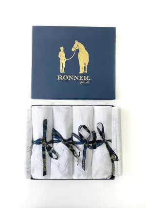 Embroidered Dinner Napkins Horses | White | Set of 4