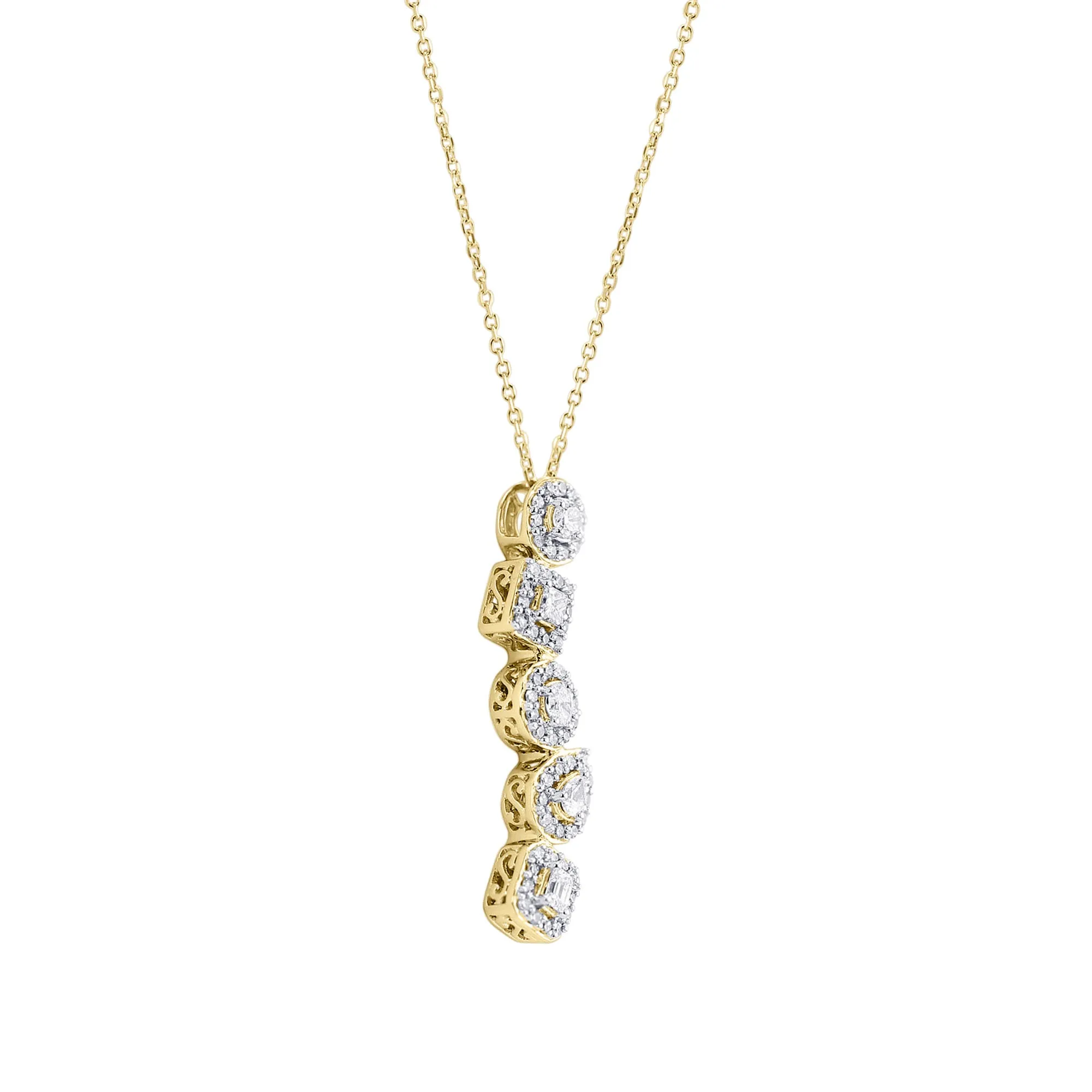 Fancy Cascade Diamond Drop Necklace