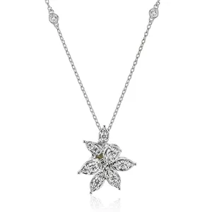 Fiore Pendant Necklace in 18k Gold with Diamonds