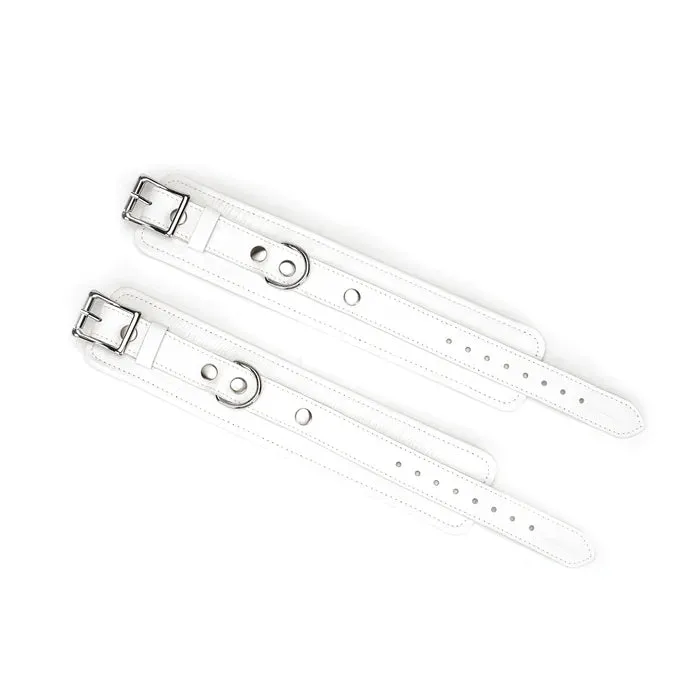 Fuji White Leather Ankle Cuffs