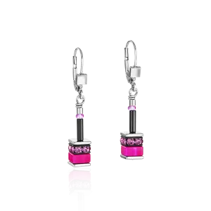 GeoCUBE® Earrings classic polaris & rhinestone multicolour