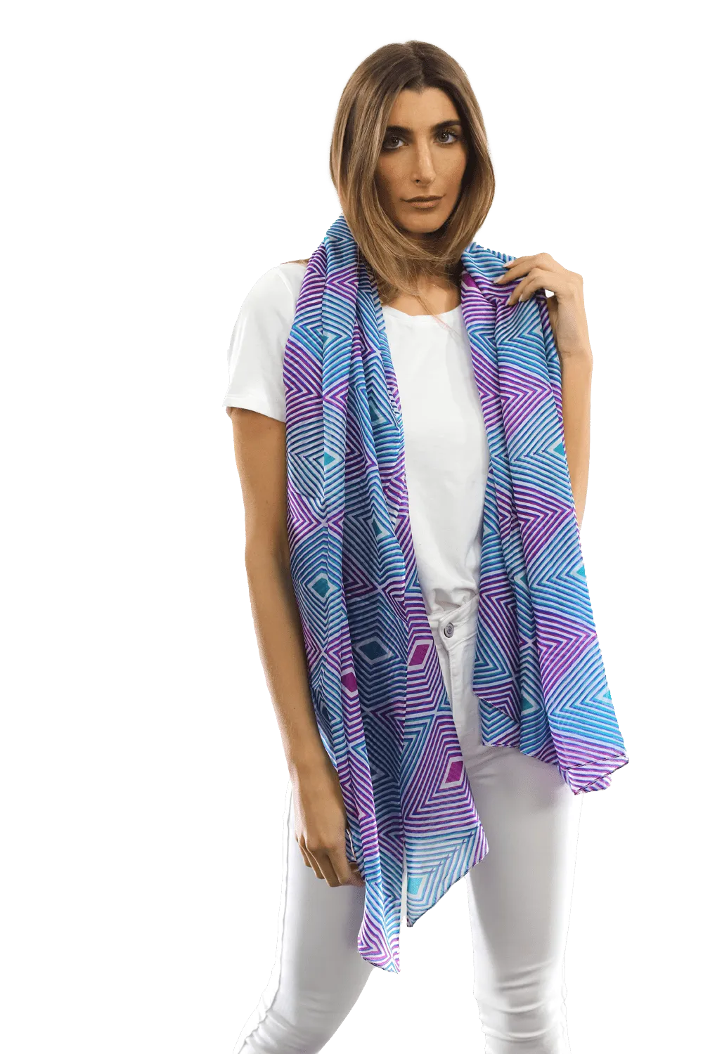 Geometric Diamond Silk Scarf