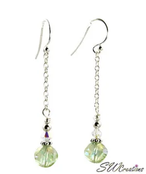 Glistening Green Crystal Drop Earrings