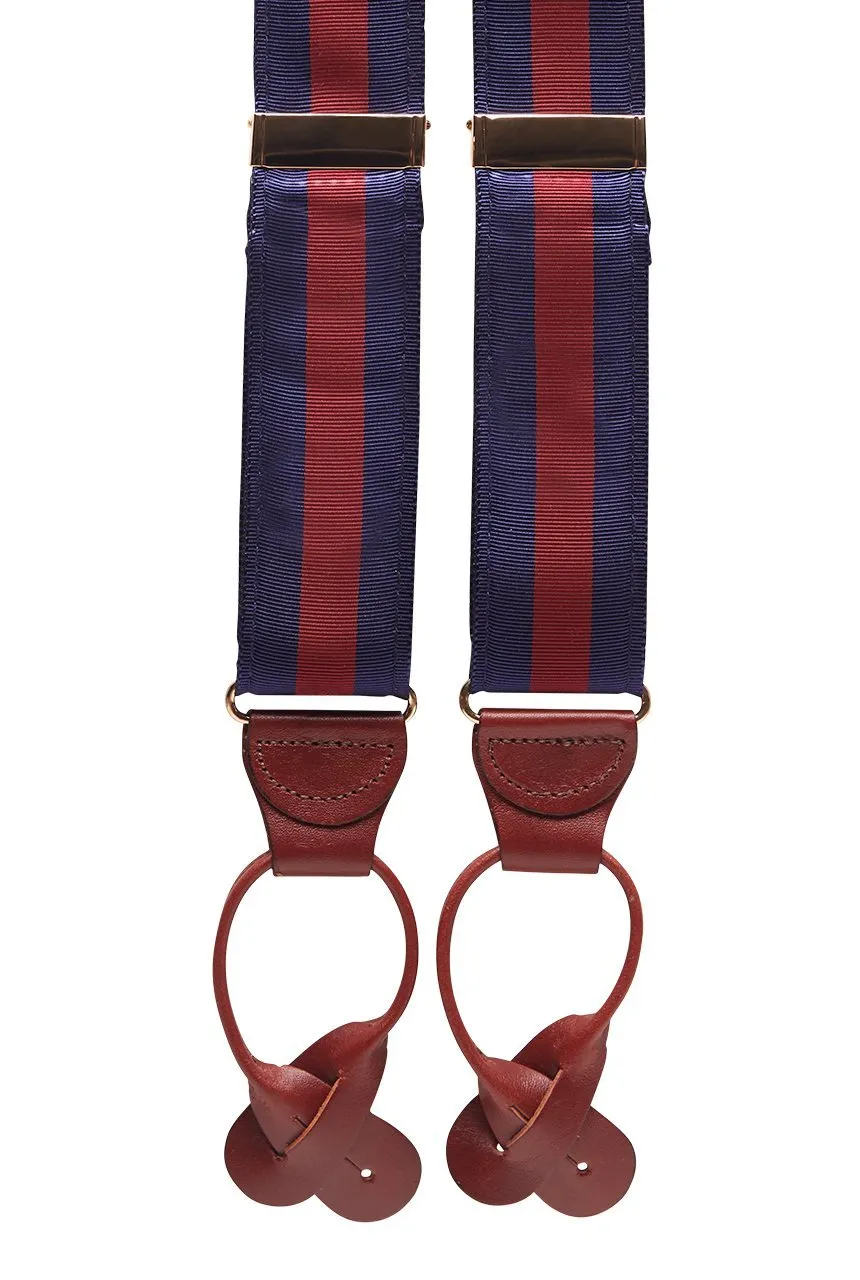 GOLD ADJUSTMENT BRACES - NAVY/WINE